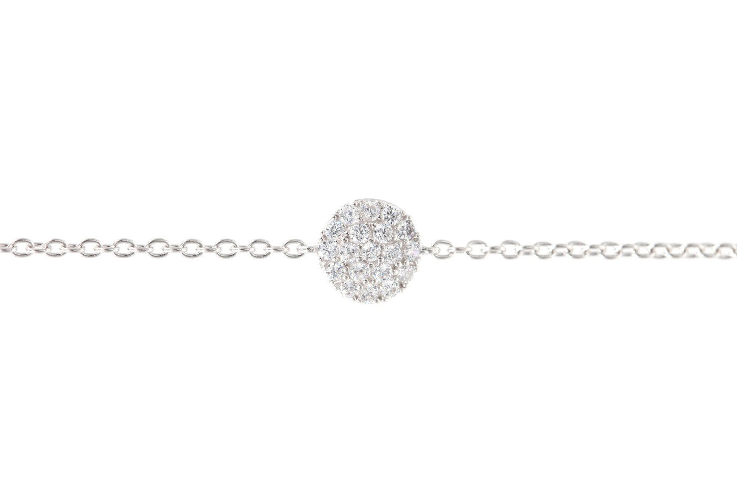 Bracelet petit rond en argent et zirconium