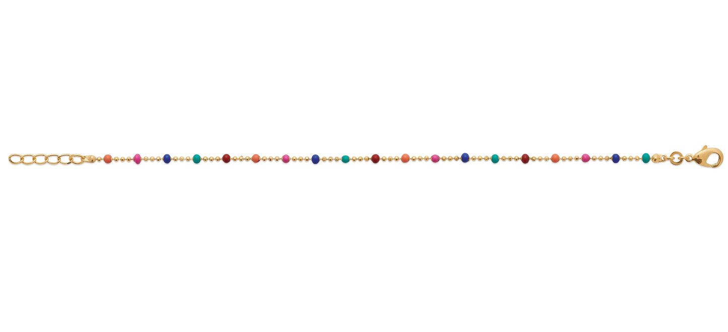 Bracelet coloré plaqué or