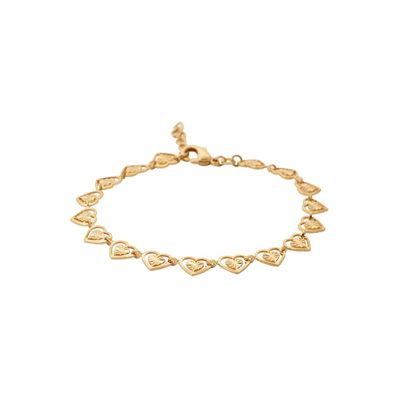 Bracelet petits coeurs plaqué or