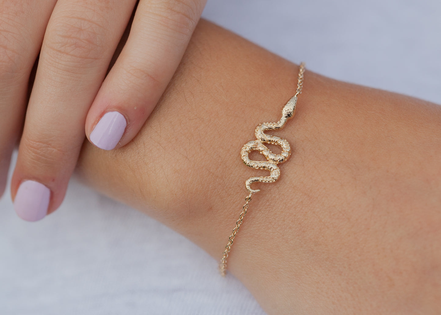 Bracelet serpent plaqué or