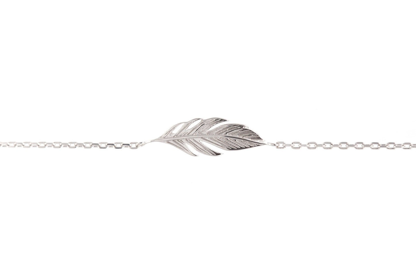 Bracelet plume en argent