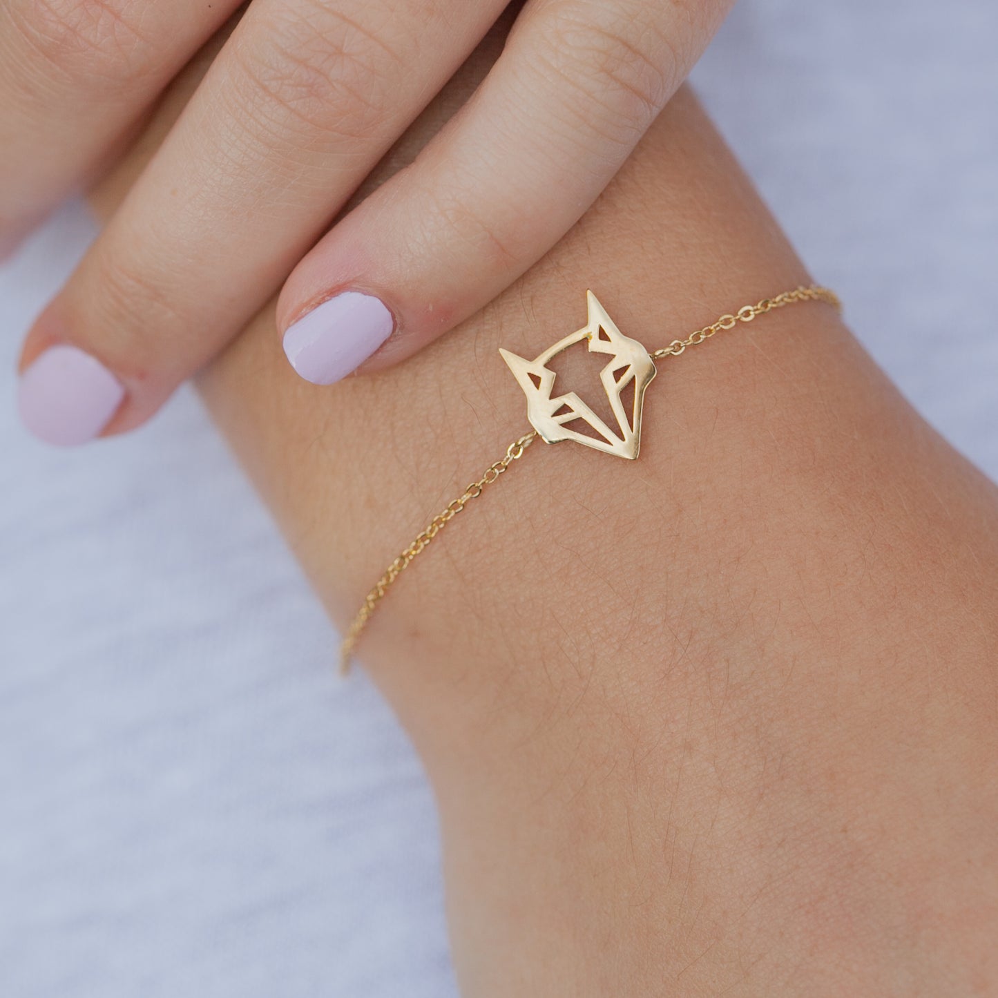 Bracelet tête de renard acier inoxydable