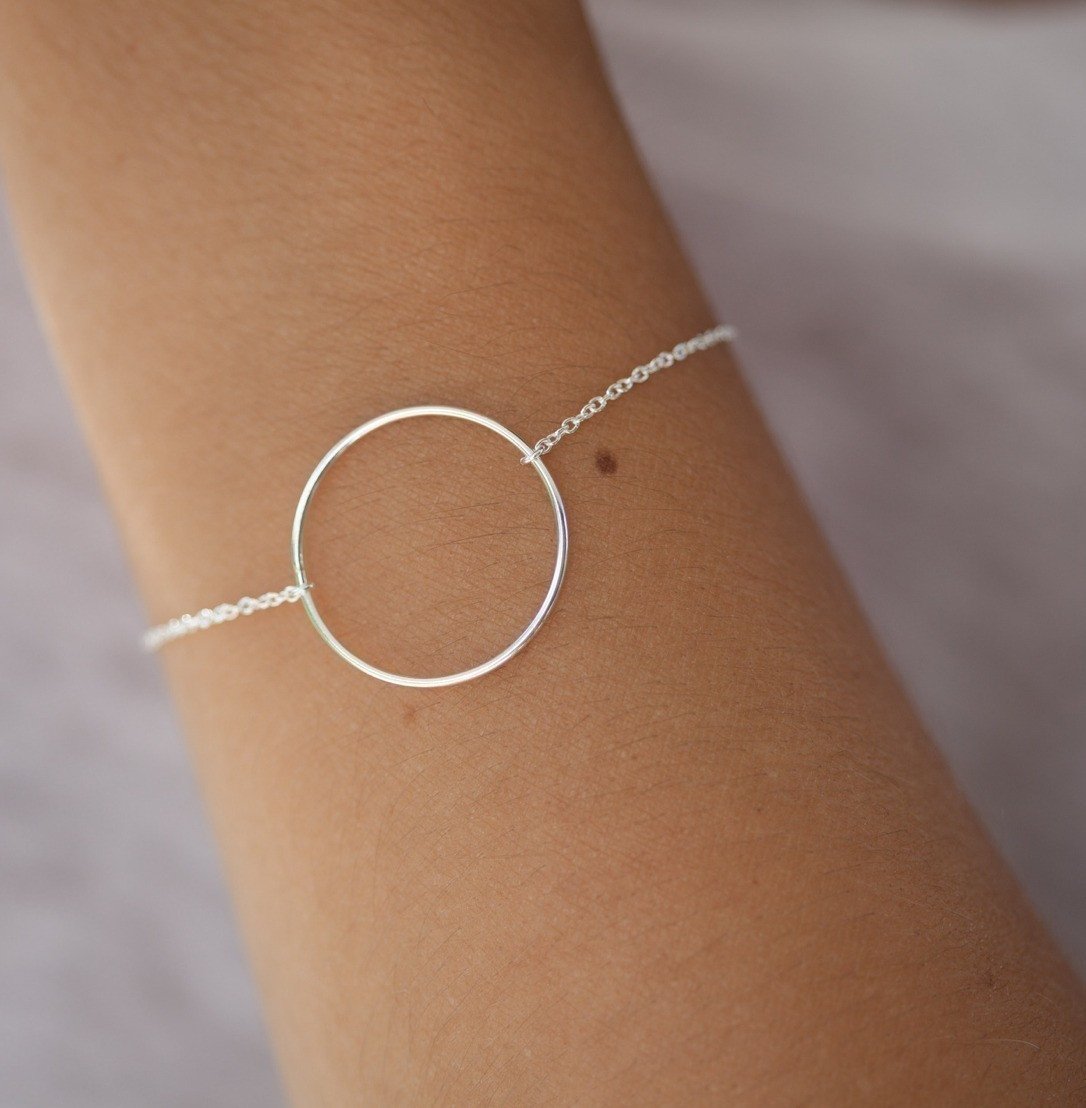 Bracelet 1 rond en argent massif