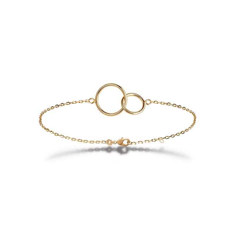 Bracelet chaîne anneaux entrelaçés plaqué or - Bracelet d'amitié
