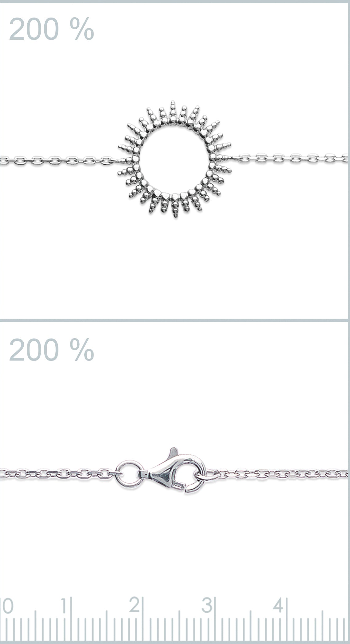 Bracelet soleil ethnique en argent