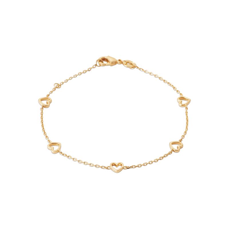 Bracelet petits coeurs plaqué or