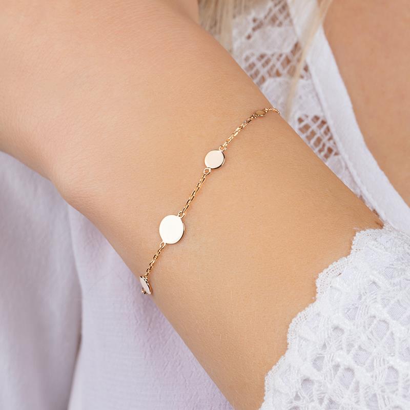 Bracelet 7 pastilles plaqué or