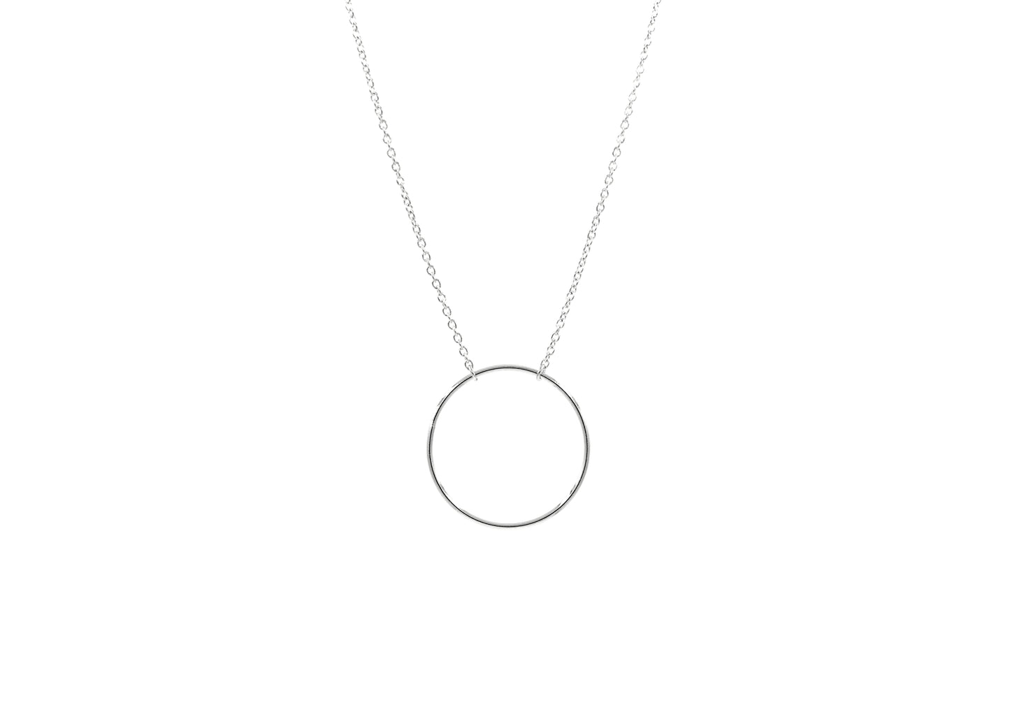 Collier 1 rond en argent massif