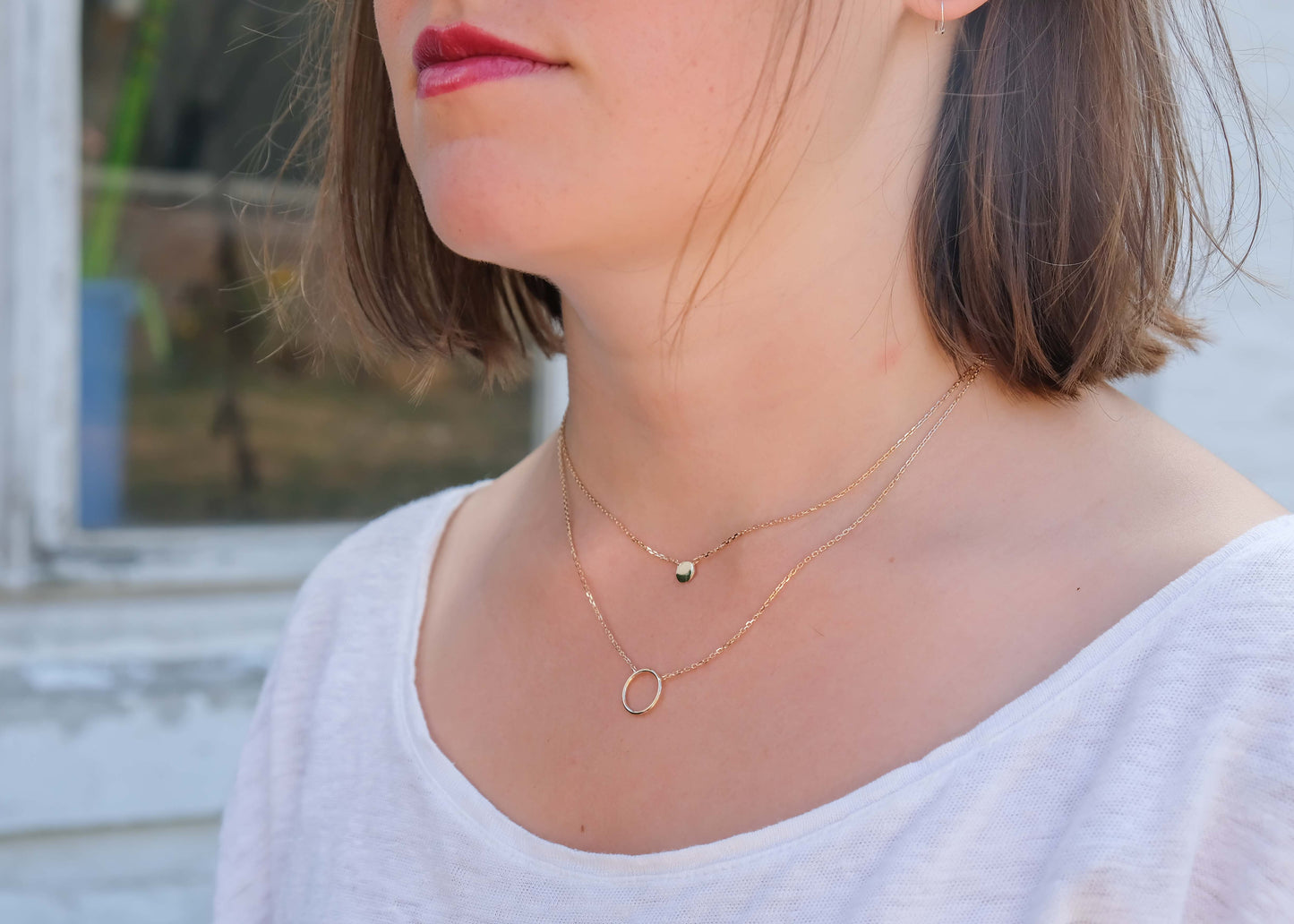Collier double rangs plaqué or 16 carats