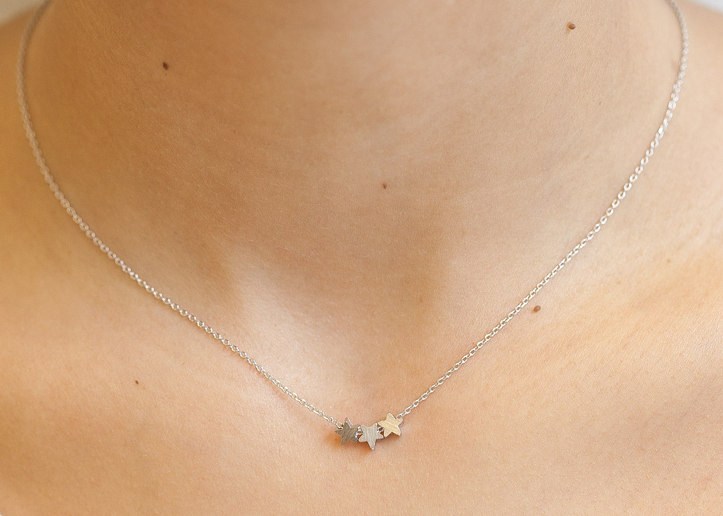 collier 3 étoiles argenté 7bis