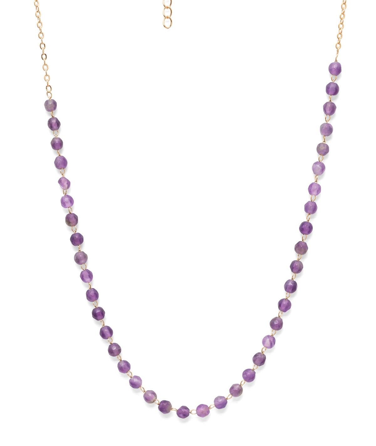 Collier pierres d'améthyste plaqué or
