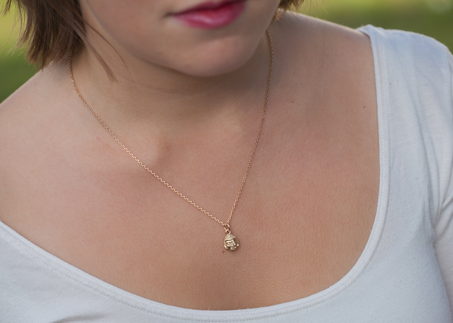 collier pendentif bouddha plaqué or