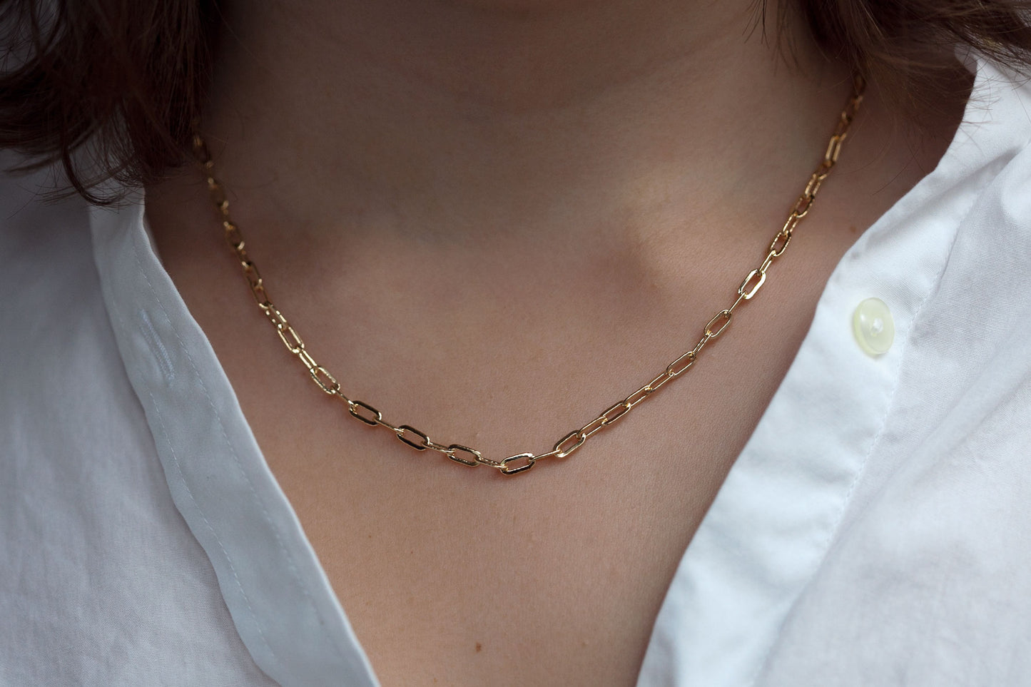 Collier grands maillons plaqué or