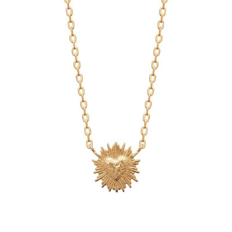 Collier coeur ex-voto plaqué or