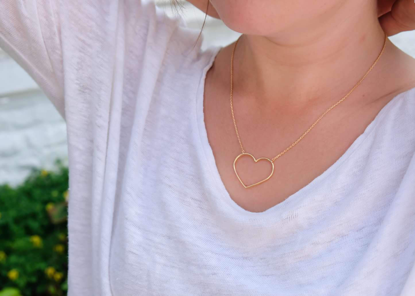 Collier coeur ajouré plaqué or