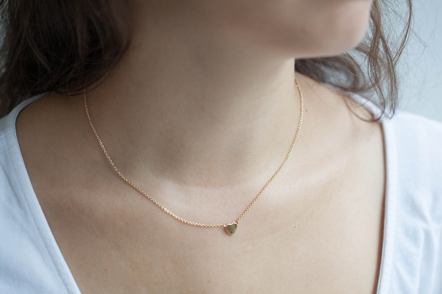 Collier avec coeur en plaqué or