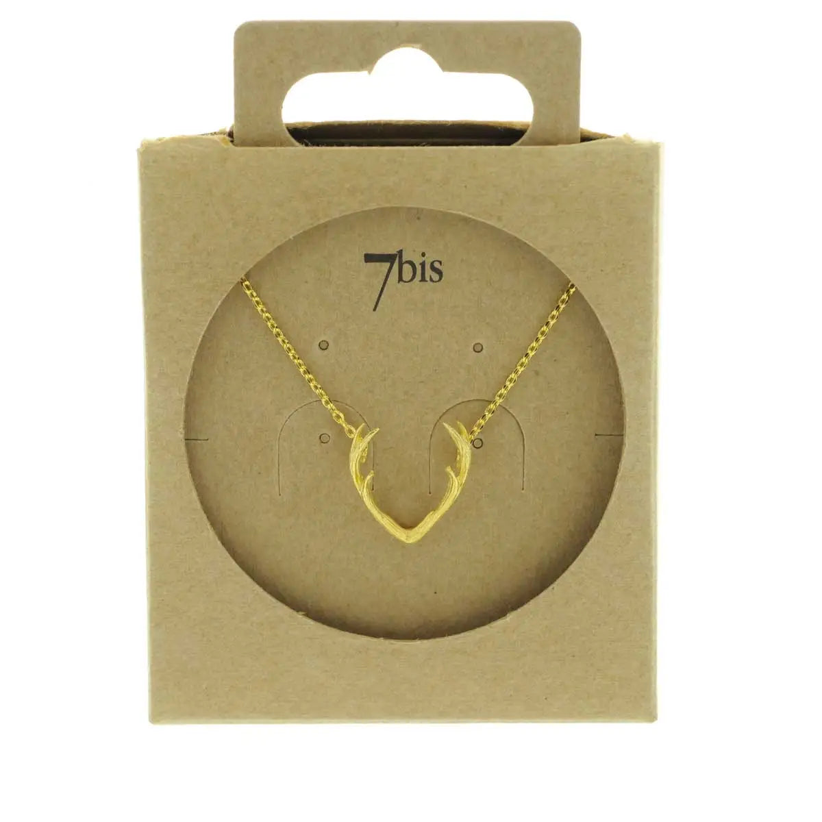 Collier bois de cerf doré 7bis