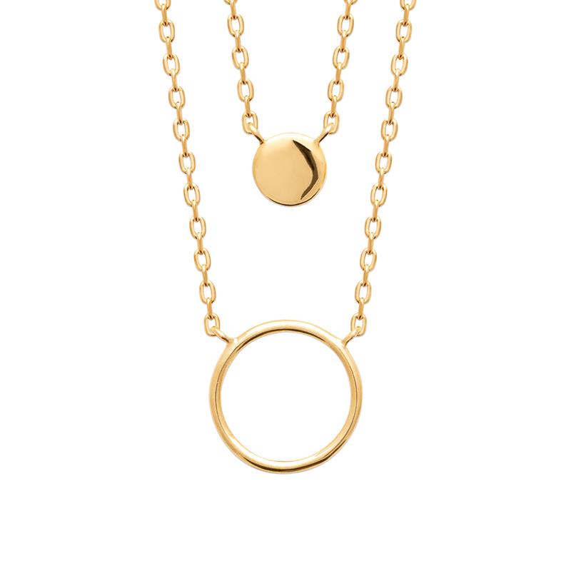 Collier double rangs plaqué or 16 carats