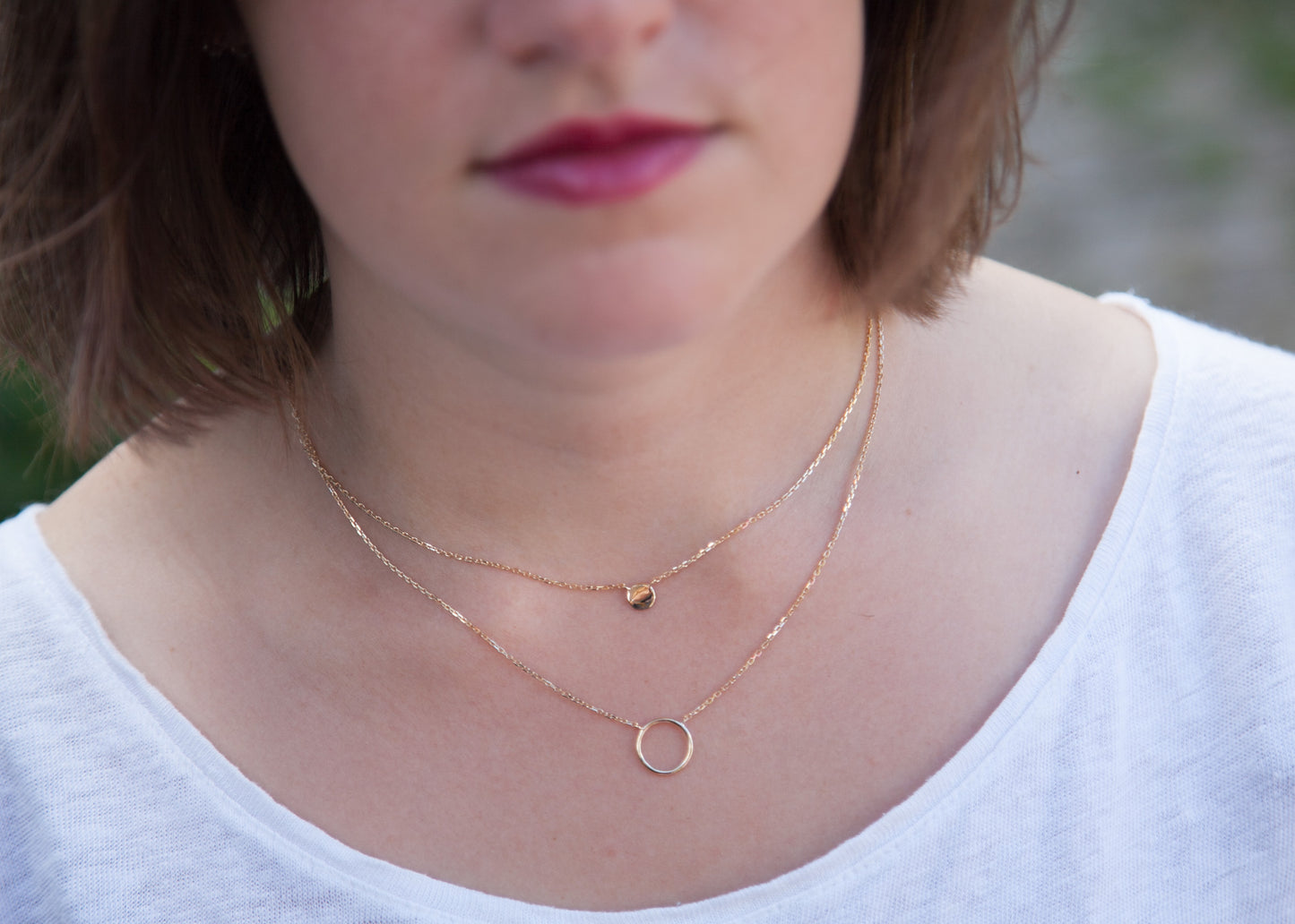Collier double rangs plaqué or 16 carats
