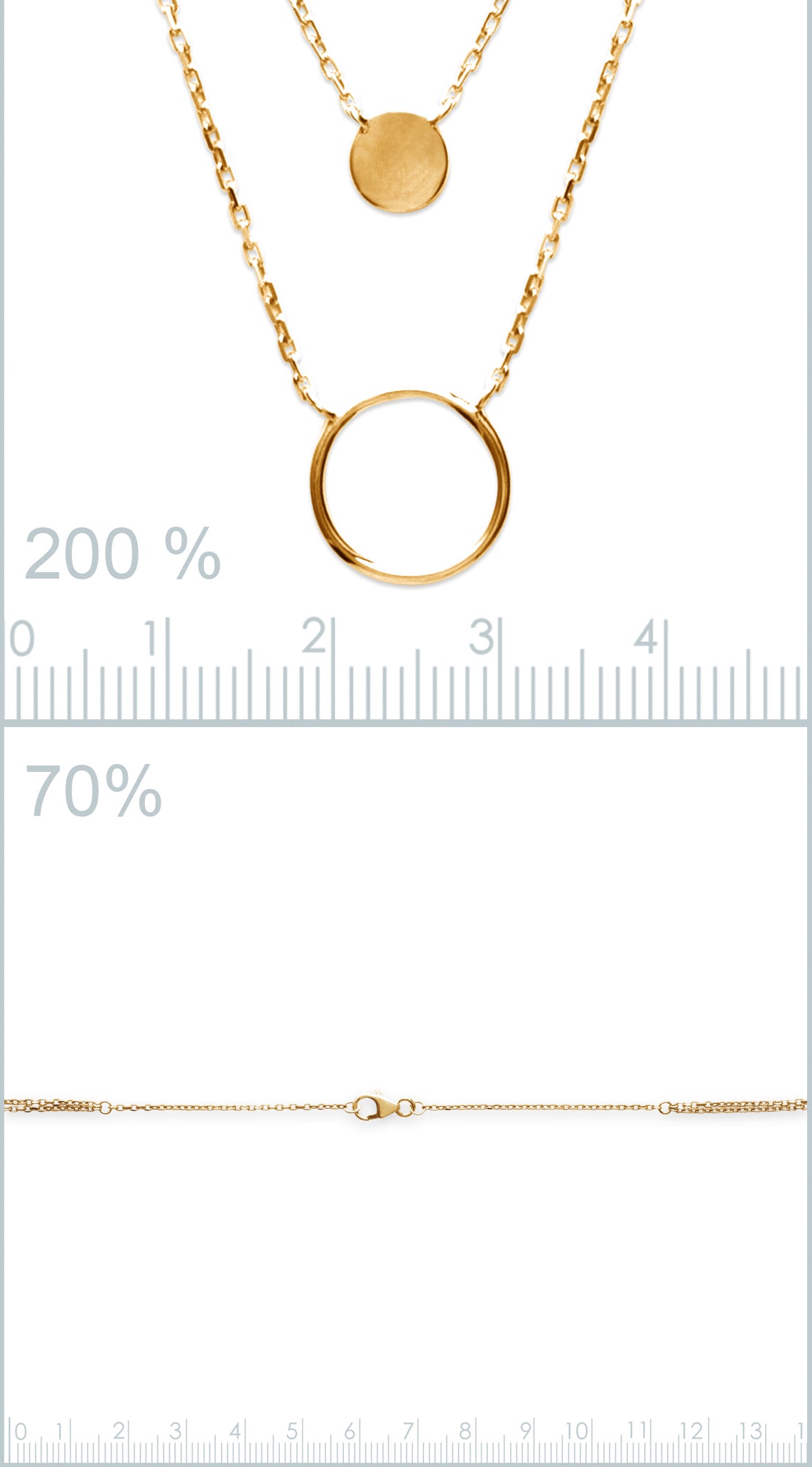 Collier double rangs plaqué or 16 carats