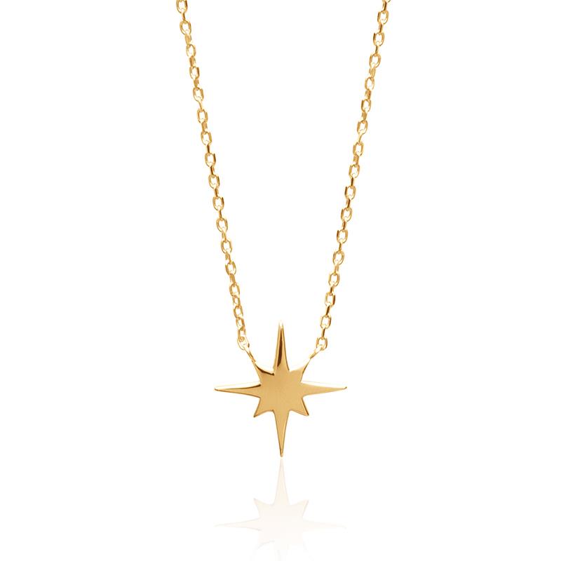 Collier étoile du nord plaqué or