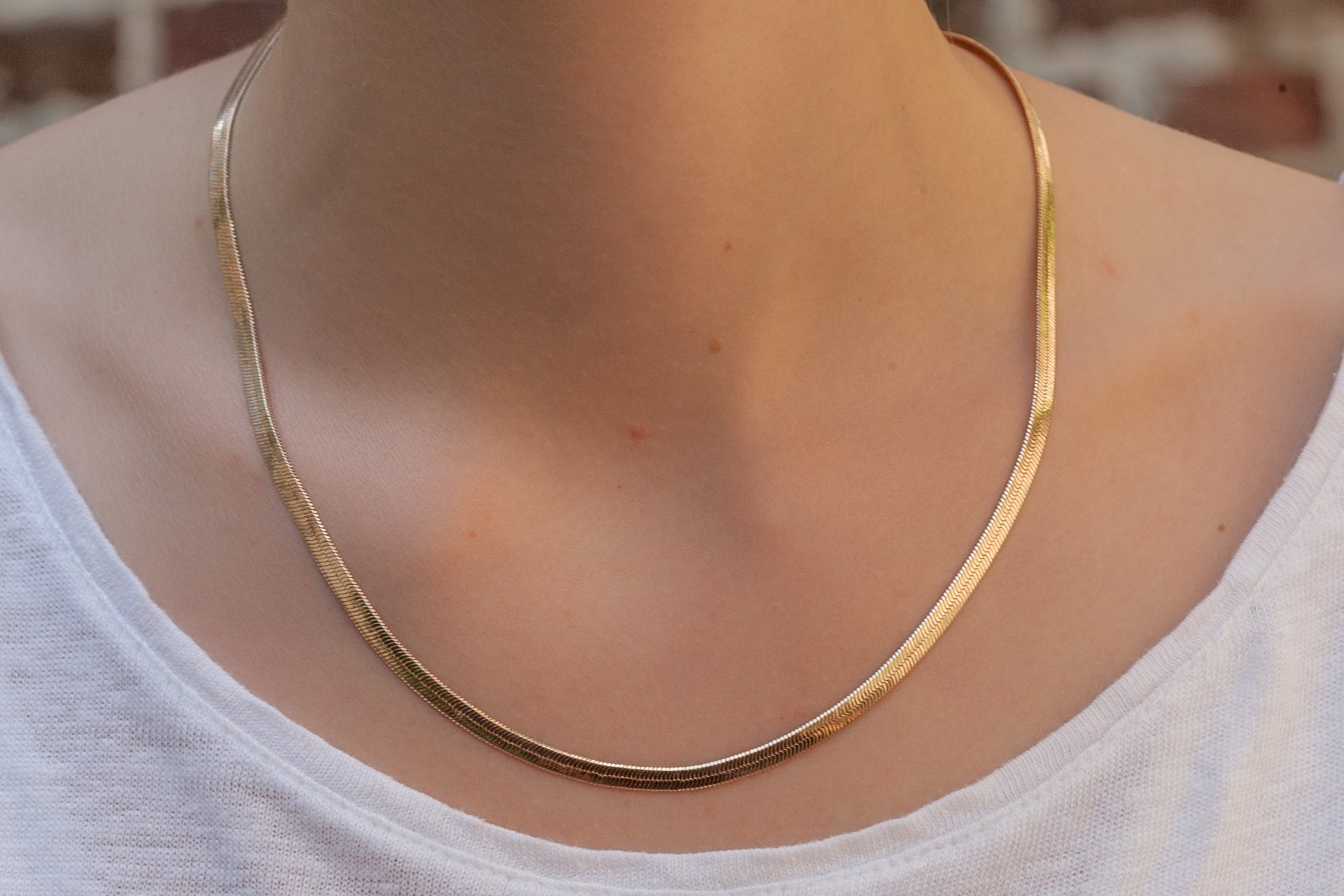 Collier maille serpentine plaqué or – Elise et moi Collier maille serpentine plaqué or – Elise et moi