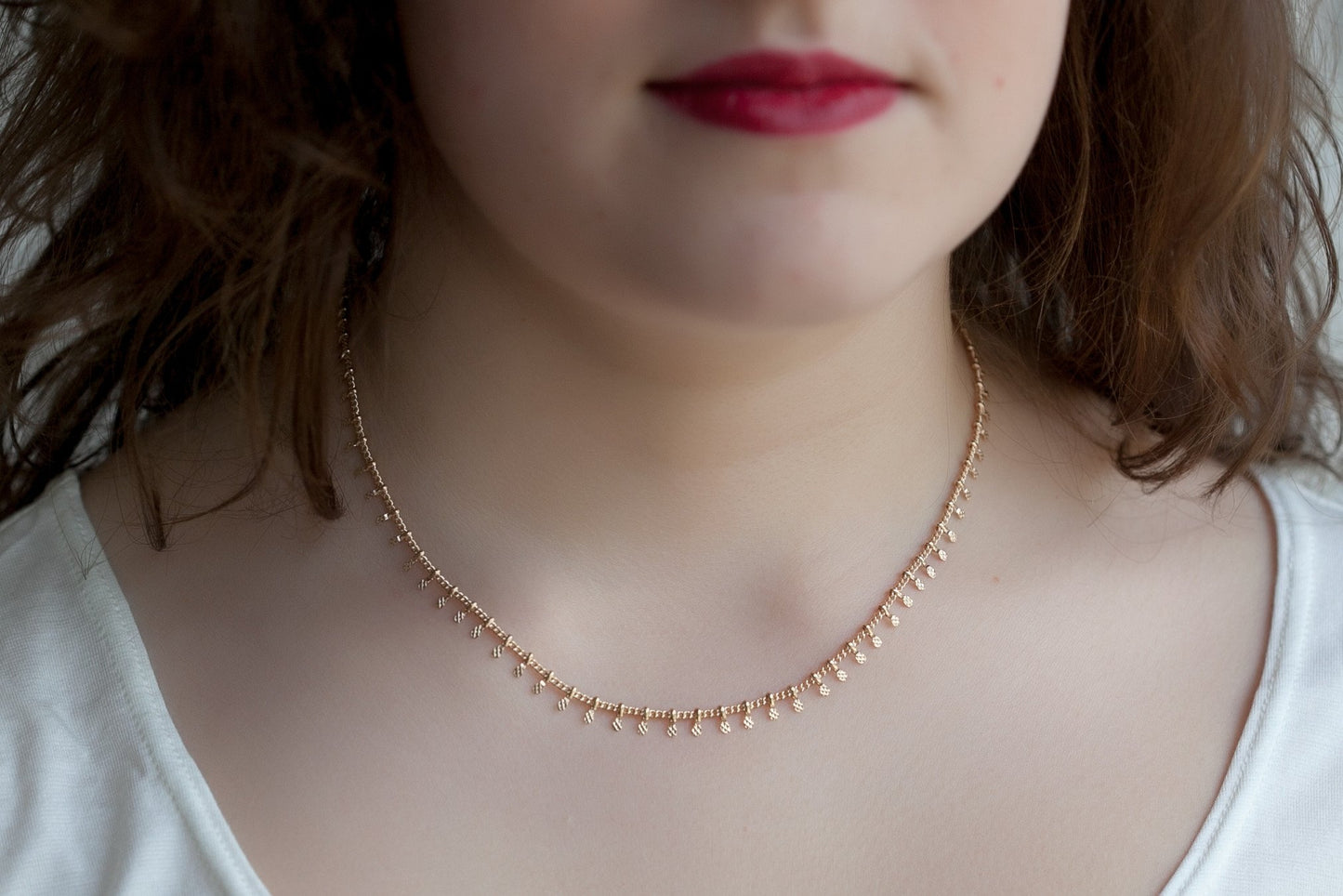 Collier à franges plaqué or