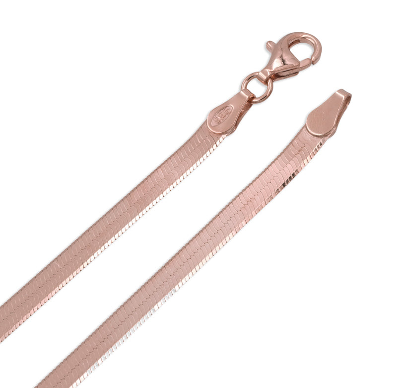 Collier maille serpentine plaqué or rose
