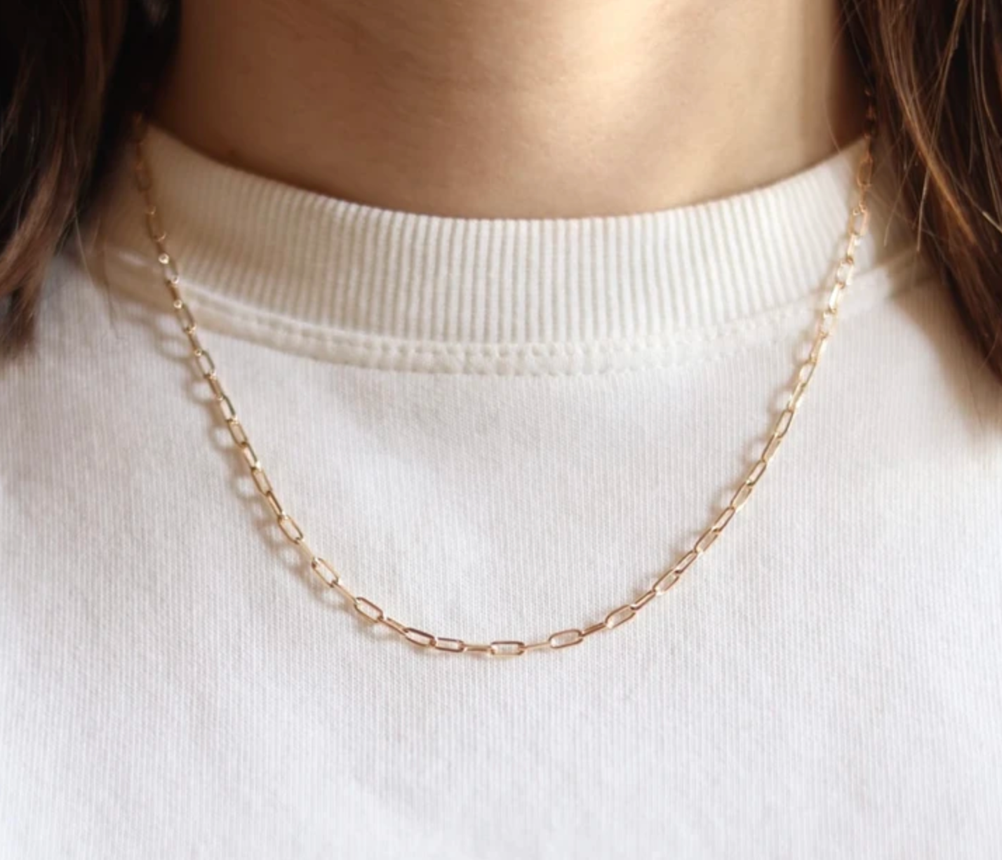 Collier grands maillons plaqué or