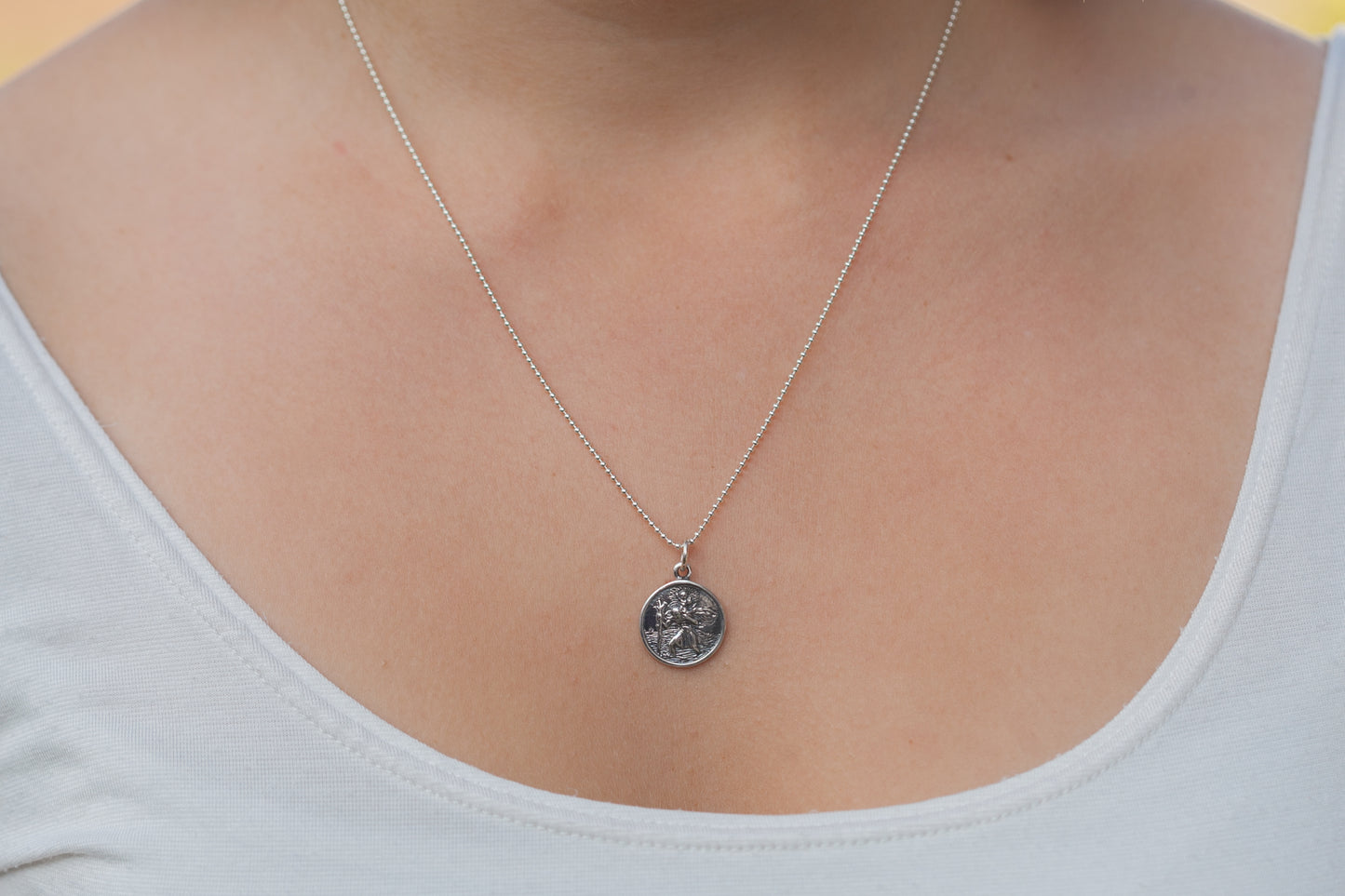 Collier médaille Saint Christophe en argent
