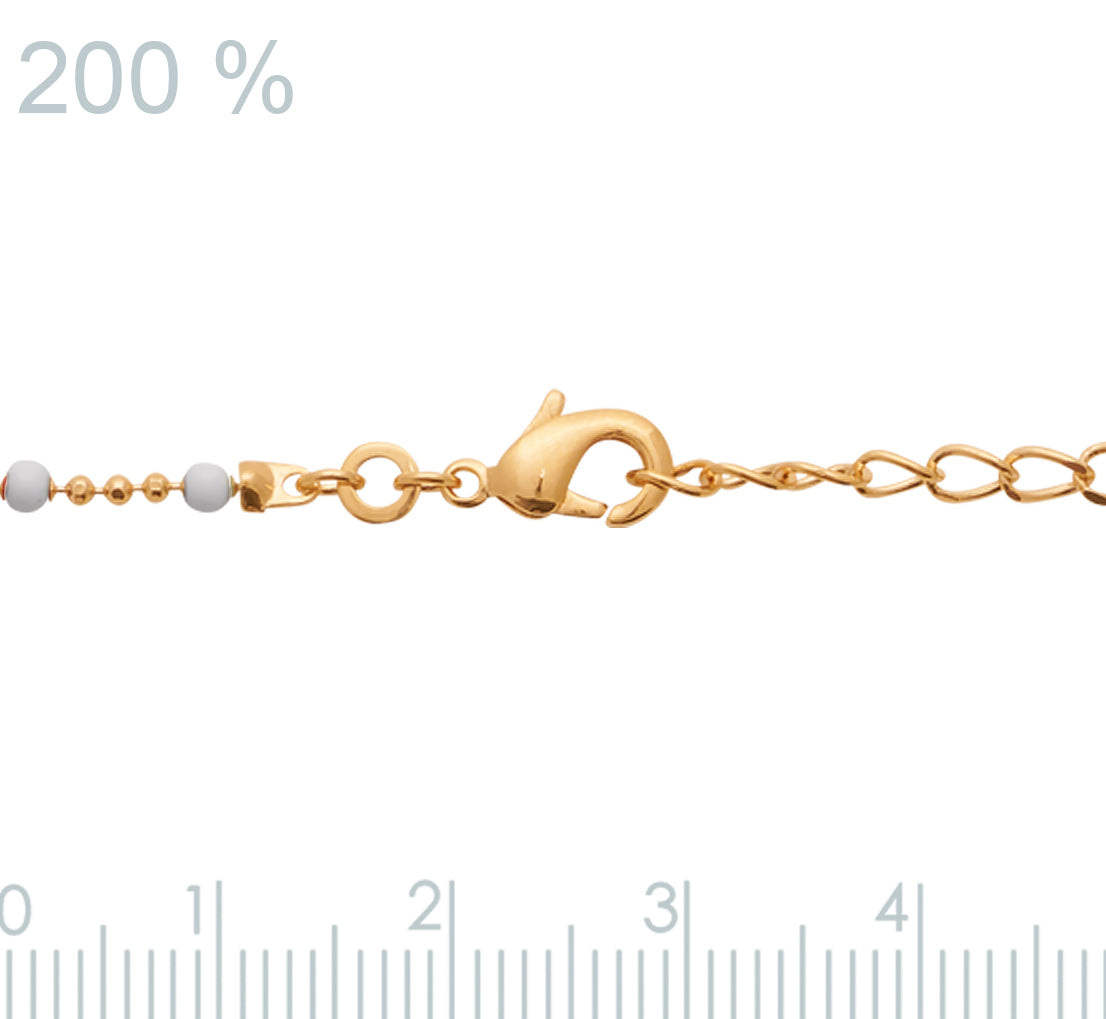 collier mini perles blanches or