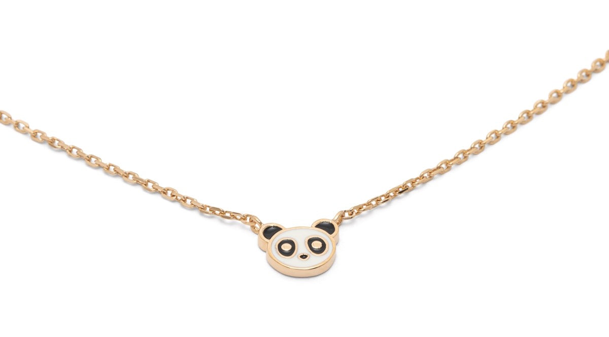 Collier tête de panda plaqué or