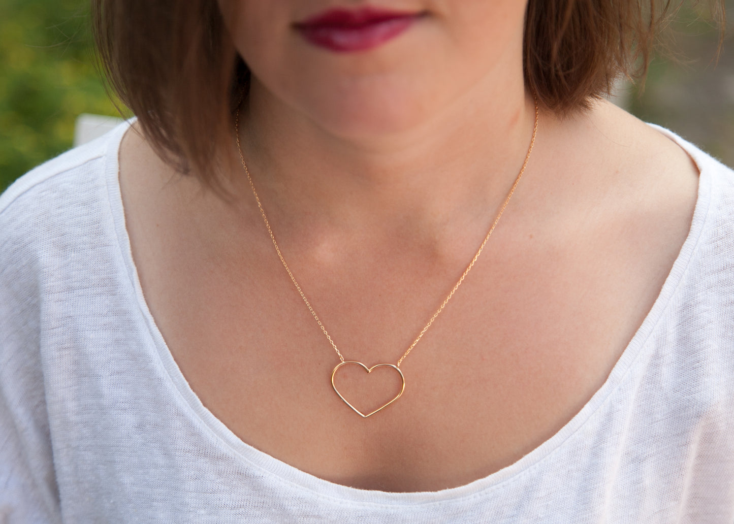Collier coeur ajouré plaqué or