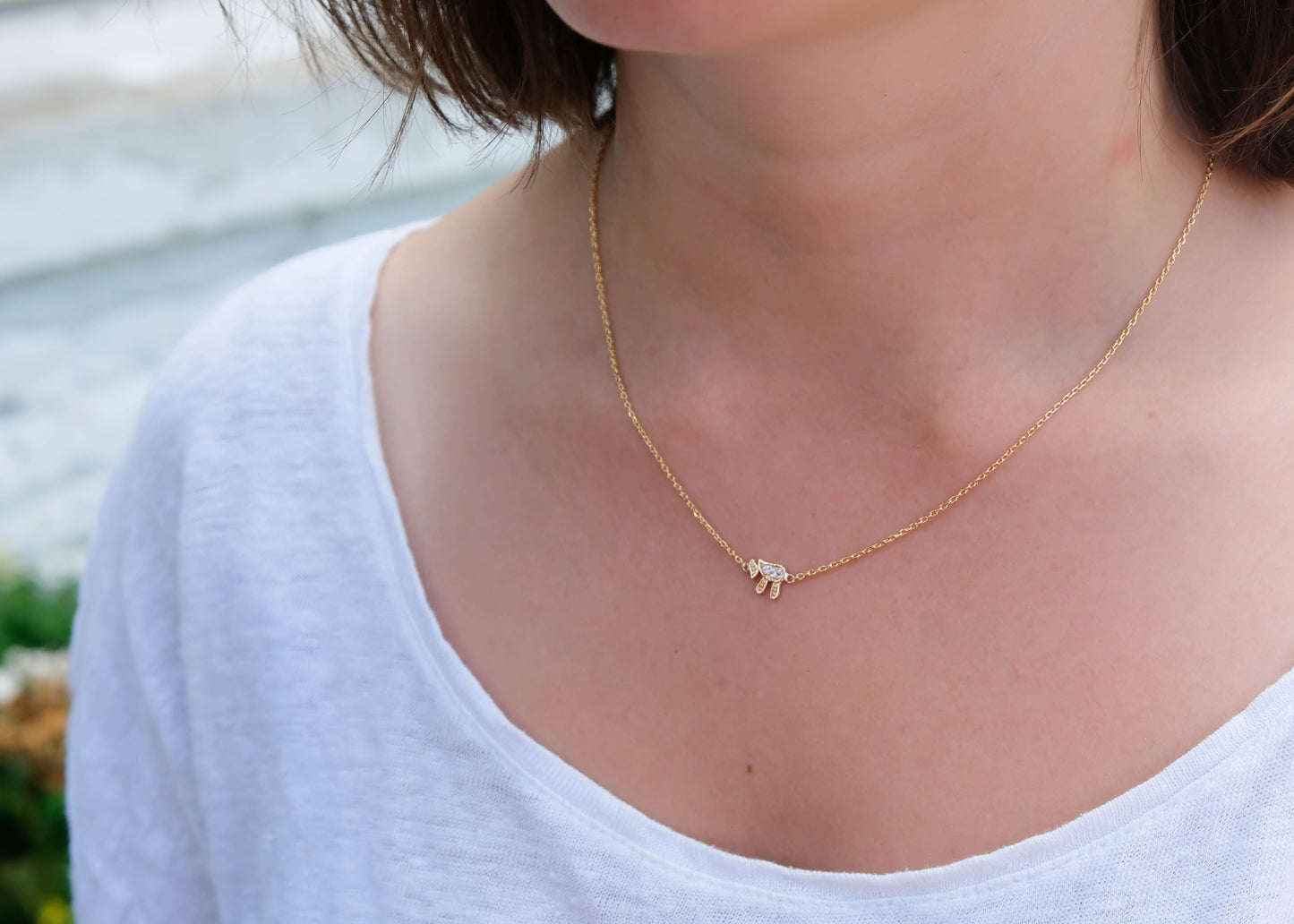 Collier Pendentif Haï Judaïsme plaqué or