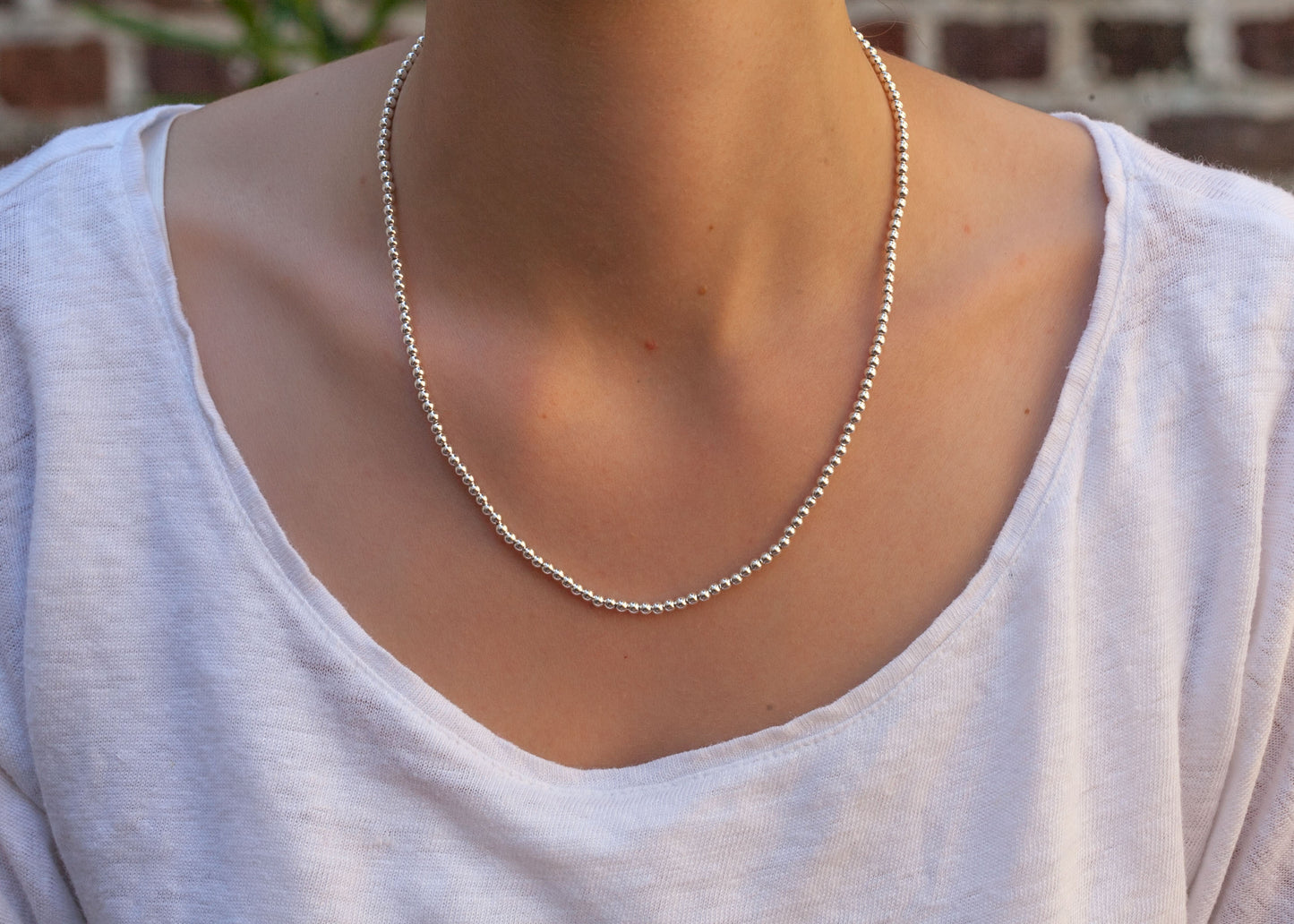Collier perles d'argent