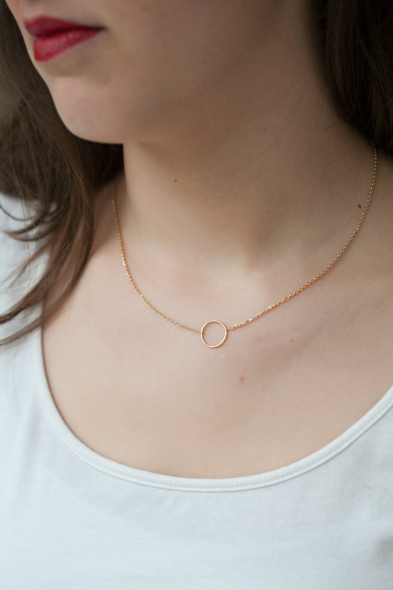 Collier petit rond plaqué or