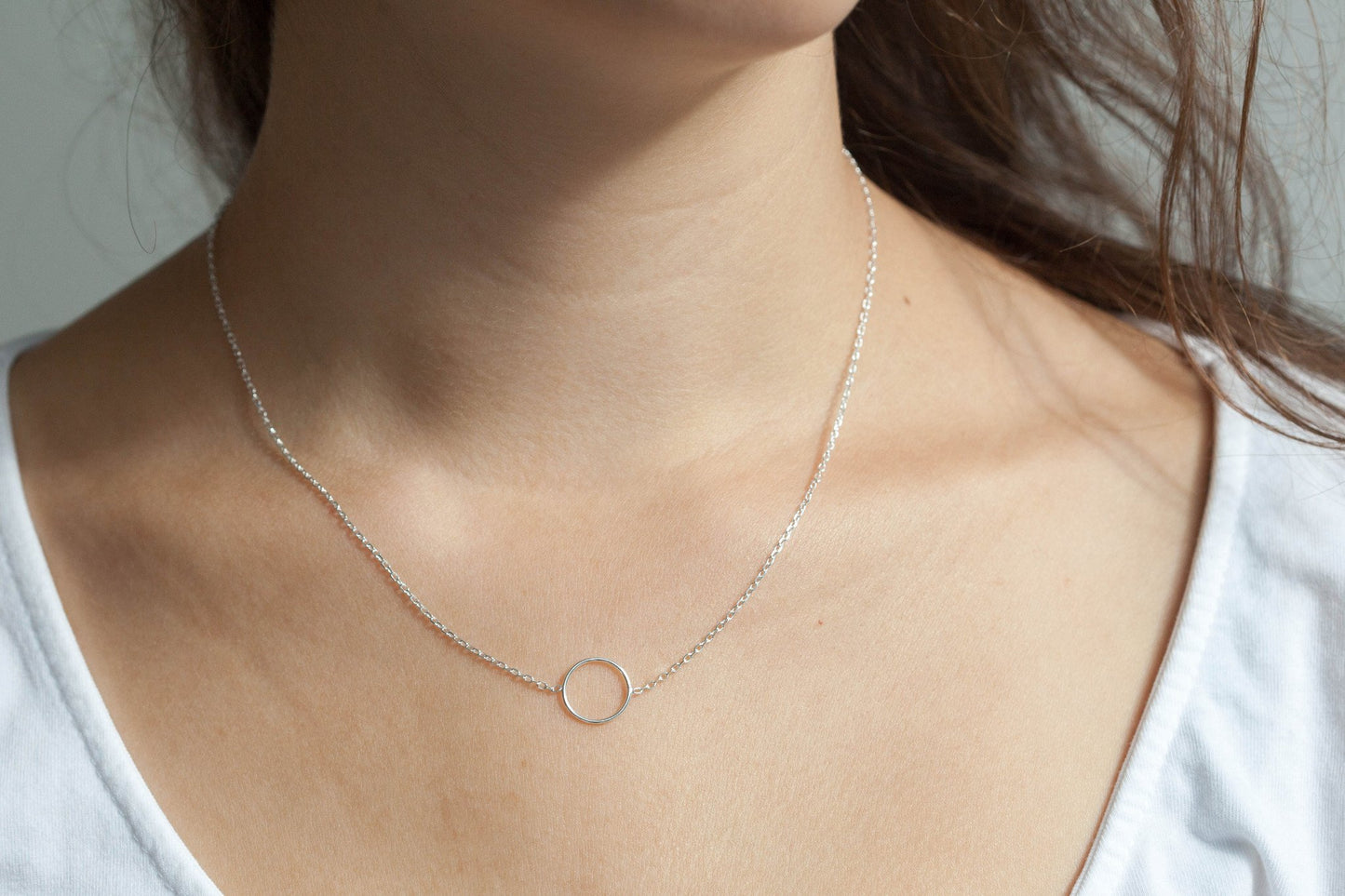Collier petit rond en argent massif