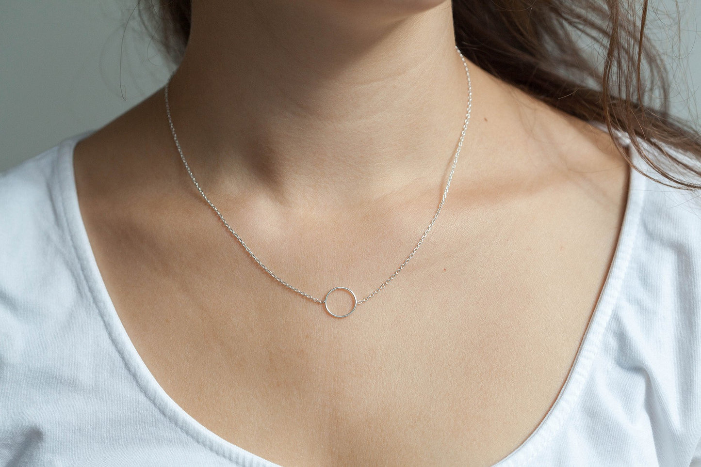 Collier petit rond en argent massif