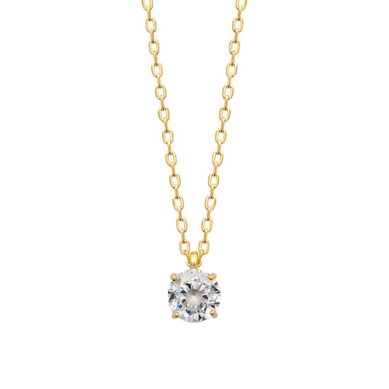 Collier petit zircon plaqué or - Intemporel