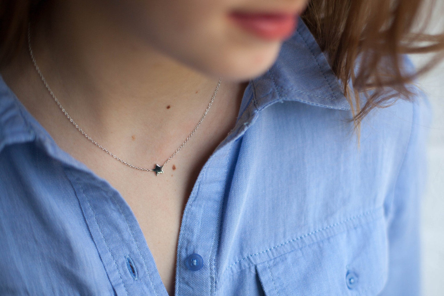 Collier avec petite étoile en argent
