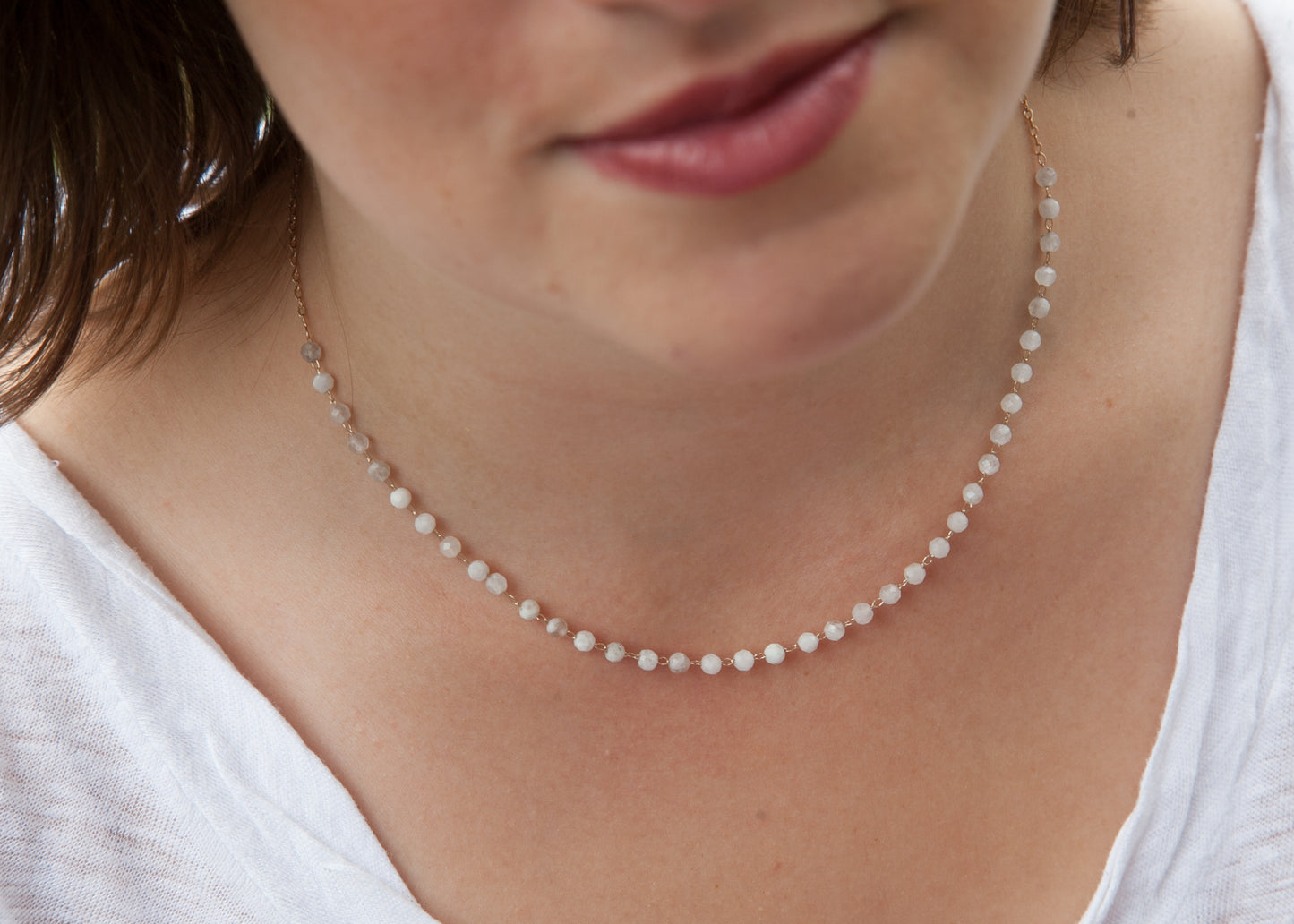 Collier pierres de lune plaqué or
