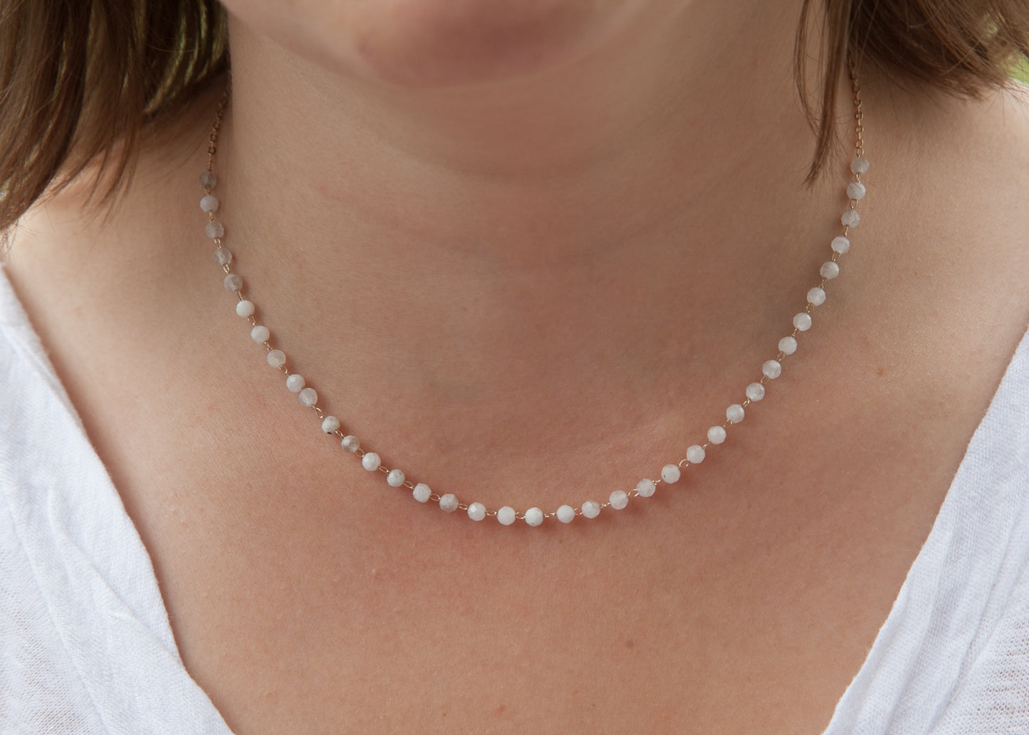 Collier pierres de lune plaqué or