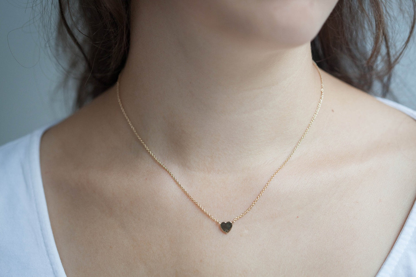 Collier avec coeur en plaqué or