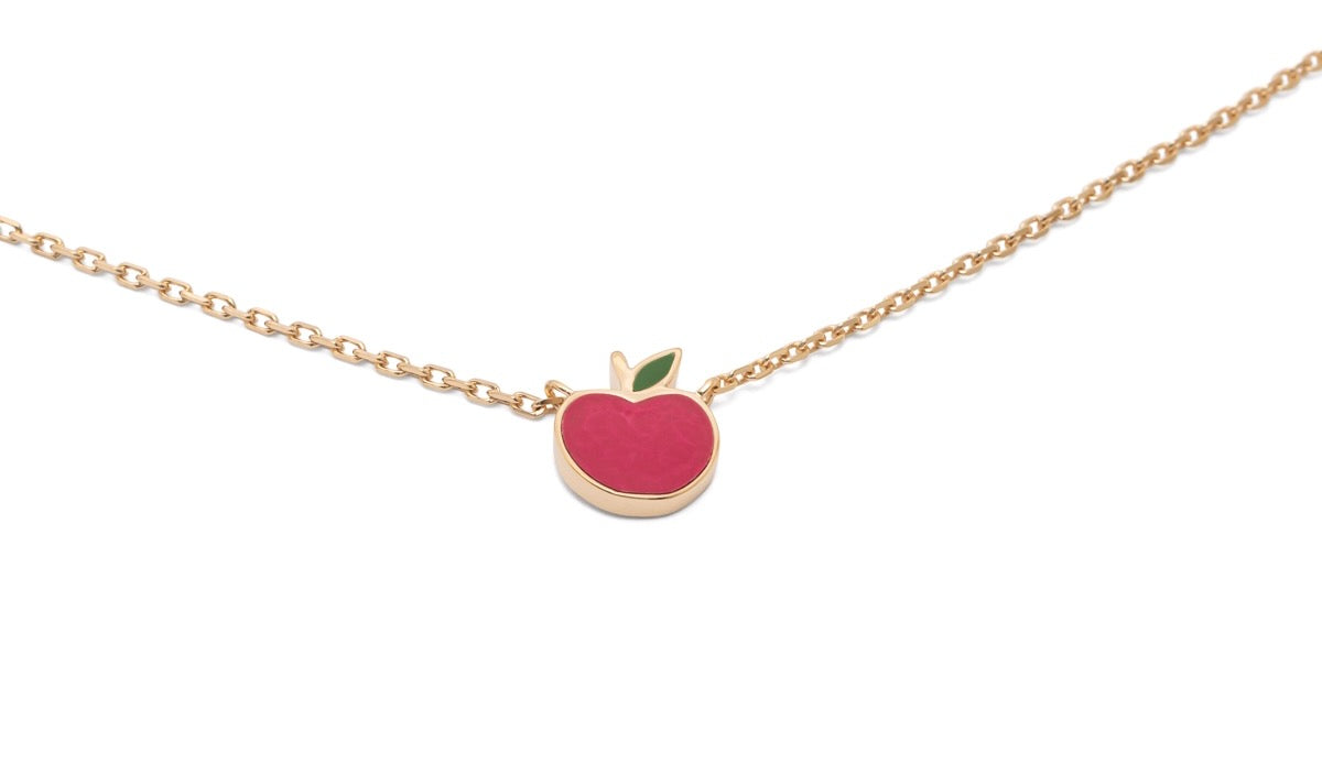 Collier pomme rouge plaqué or