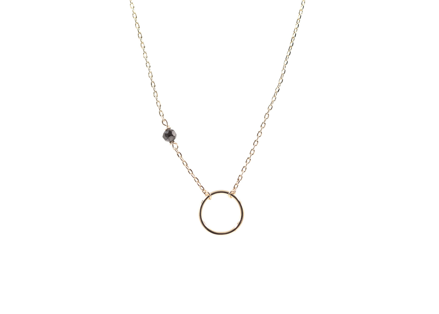Collier un rond et pierre plaqué or