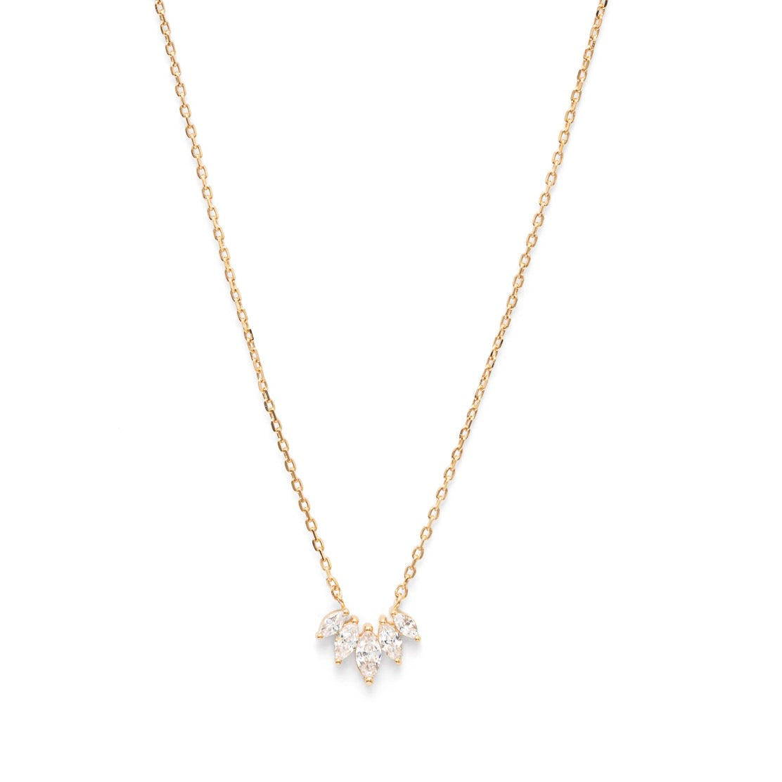 Collier serti de 5 petites pierres plaqué or