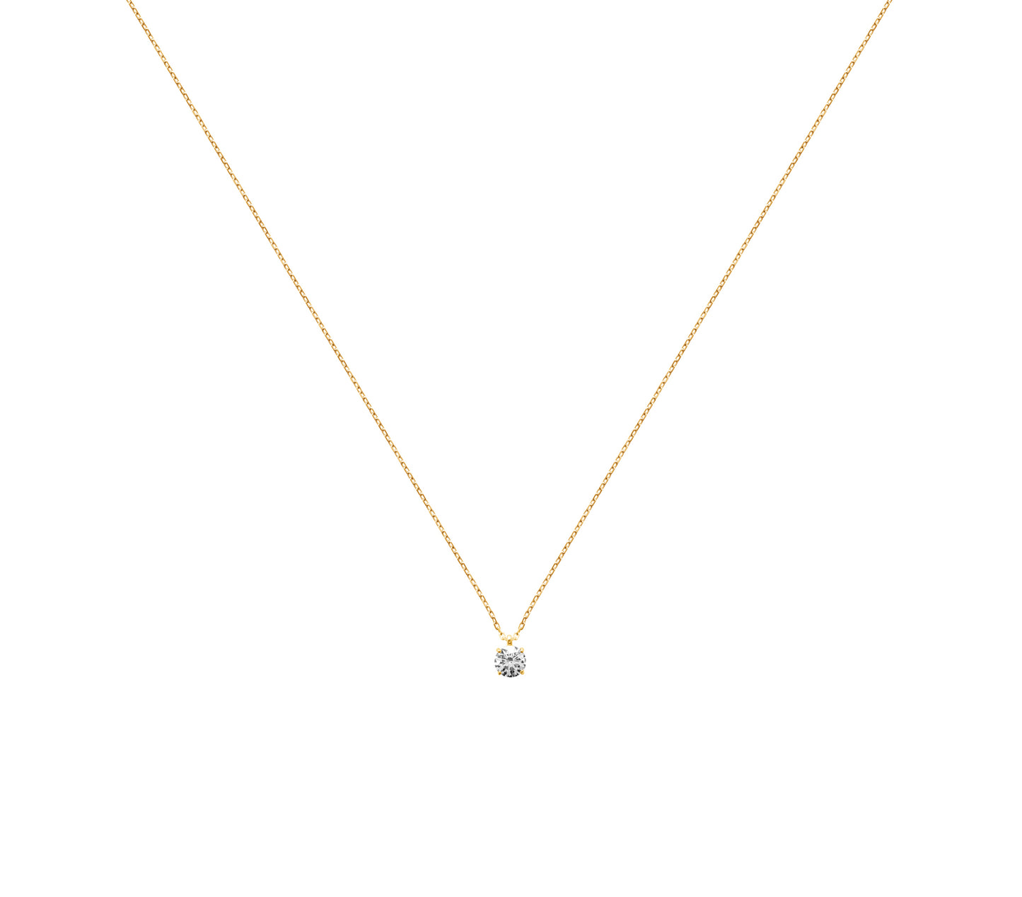 Collier petit zircon plaqué or - Intemporel