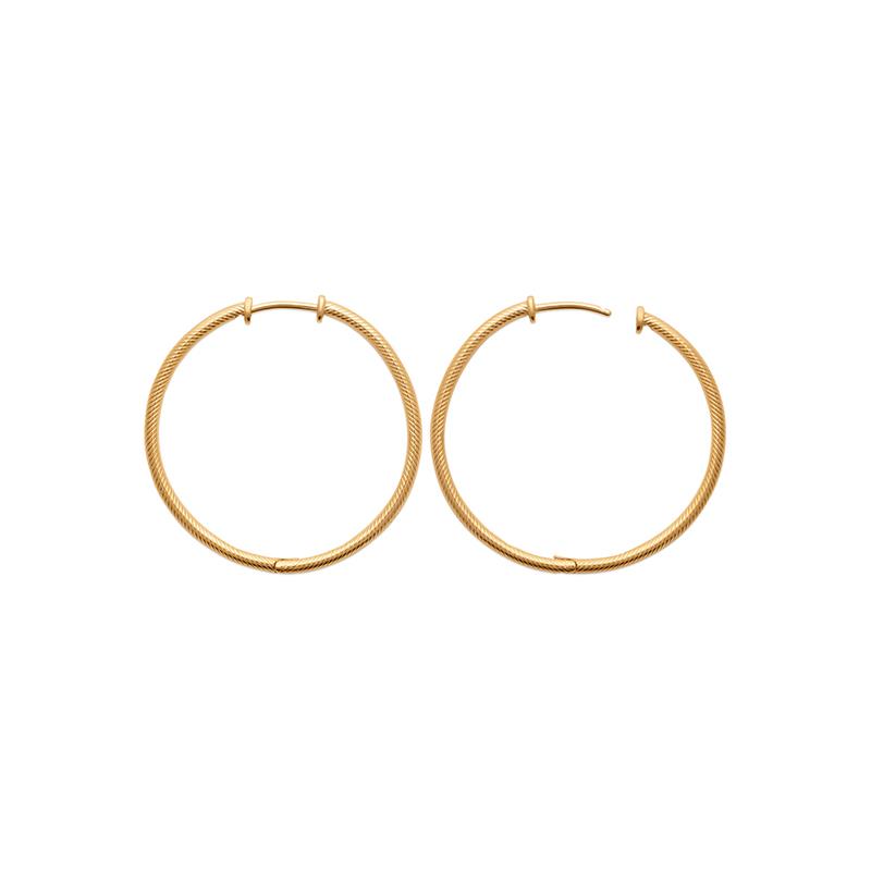 Grandes boucles d'oreilles créoles ciselées plaqué or