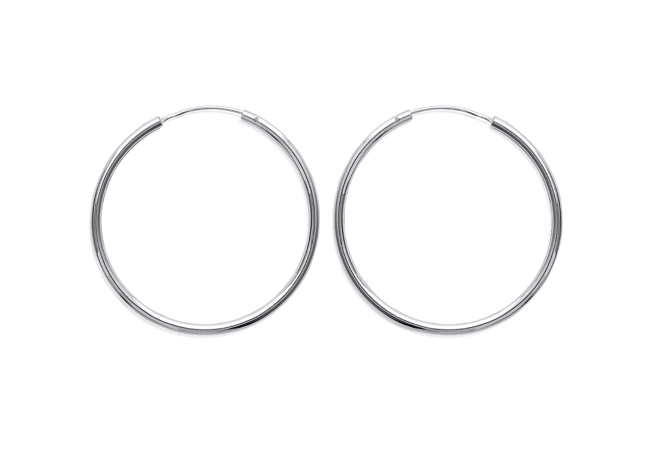 T400 Créoles Argent 925 - Boucles D'Oreilles 3 Mm Épaisseur Diamètre 25 à 65 Mm - Cadeau Femme