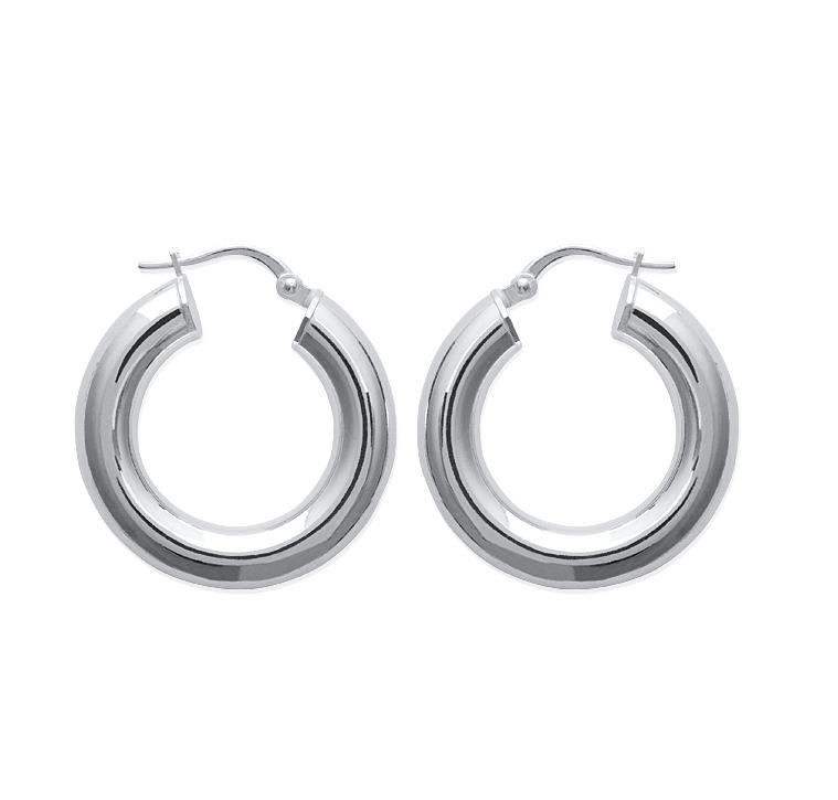 Boucles d'oreilles créoles épaisses en argent